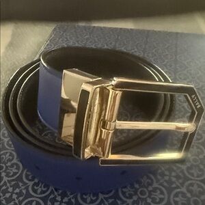Bally Royal Blue Belt with Gold Buckle